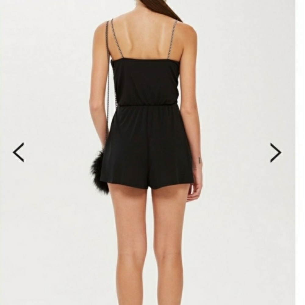 Topshop Rhinestone Strap Ruffle Romper, size US6 - Picture 2 of 8